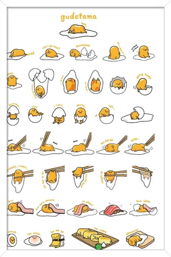 Miniatura 8 de Trends International - Póster de Gudetama con diseño de cuadrícula, para pared, 14.725 x 22.375 pulgadas, versión con marco de madera tipo granero