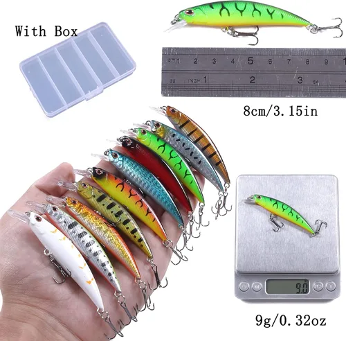 Miniatura 3 de Jerkbait - Señuelos de pesca Jerk Baits para pesca de lubina, señuelos con caja de aparejos para agua dulce y salada, 10
