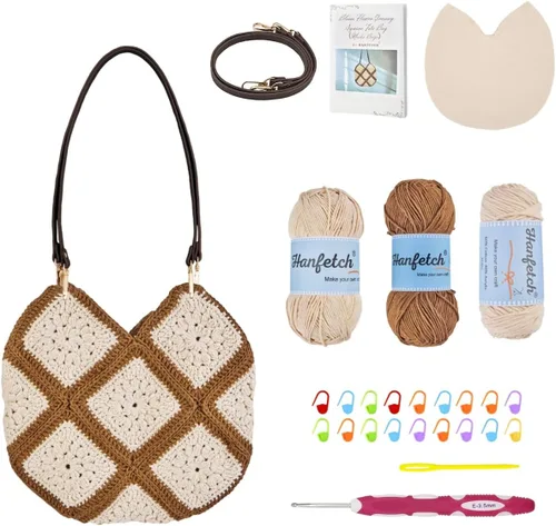 Miniatura 9 de Kit de ganchillo Hanfetch para avanzados o principiantes intermedios, video tutorial paso a paso e instrucciones detalladas. Suministros