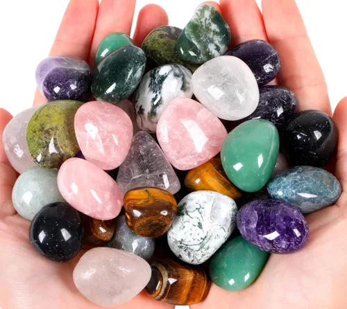 Miniatura 26 de QINJIEJIE Cristales de amatista (más de 1000 quilates), piedras pulidas a granel, cristal grande, decoración curativa de Reiki, 0.6-1 pulgada, 7.05