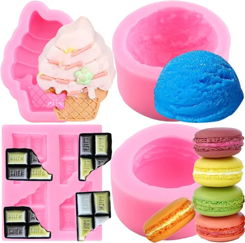Miniatura 11 de ZiXiang Moldes de silicona para conos de helado, molde de dona, molde de caramelo para decoración de pasteles, decoración de cupcakes, polimero