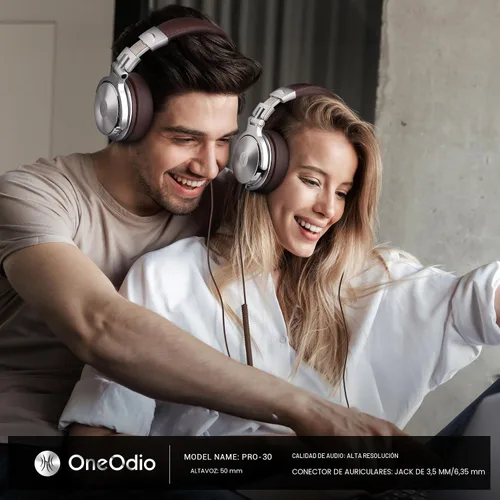 Miniatura 2 de OneOdio Pro-30 - Auriculares de diadema con cable de sonido estéreo premium con controlador de 50 mm, auriculares plegables y cómodos con orejeras