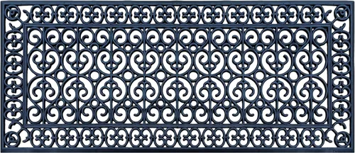A1 Home Collections - Alfombra grande para puerta, de goma natural, 24”x57”, ideal para entrada, limpia zapatos de suciedad y mugre, alfombra