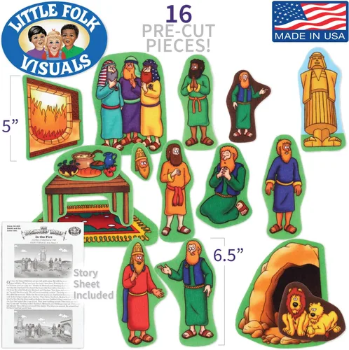 Miniatura 2 de Figuras de fieltro de Daniel en el foso de los leones de la Biblia, para principiantes, para historias en paneles de franela