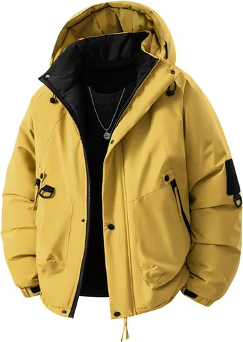 Chaqueta de snowboard para hombre, impermeable, con aislamiento, para invierno, con capucha, ropa de montaña, con forro polar, carga de trabajo