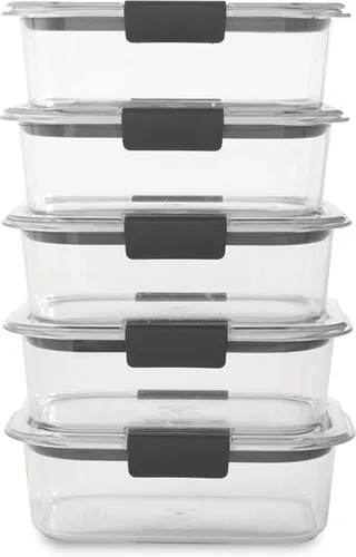 Miniatura 2 de Rubbermaid Brilliance - Recipientes para almacenar alimentos sin BPA con tapas herméticas, ideales para almuerzo, preparación de comidas y sobras
