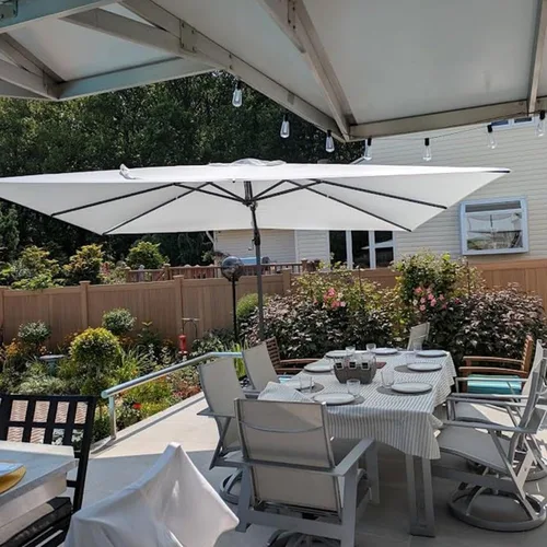 Miniatura 104 de PURPLE LEAF Sombrilla de Patio de 8 Pies para Exteriores Sombrilla Cantilever Cuadrada de Aluminio Sombrilla Offset con Rotación de 360 Grados