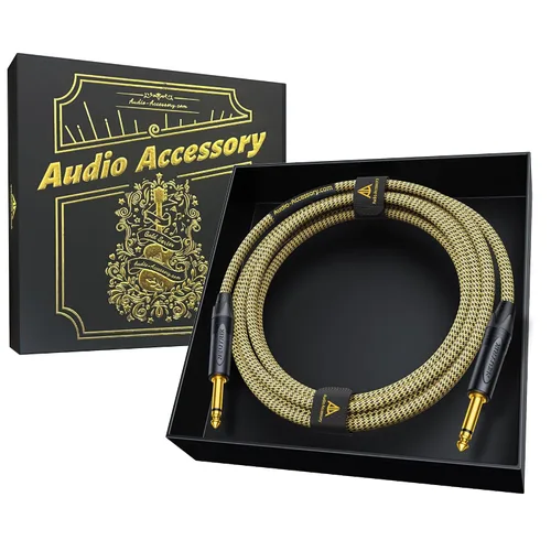 Miniatura 43 de Cable de guitarra de 1.5 pies, paquete de 2 unidades, nailon trenzado anti-torceduras reforzado con Kevlar, conector Neutrik REAN, calibre 20
