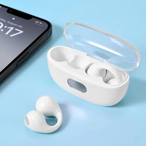 Miniatura 5 de Auriculares inalámbricos con clip para la oreja, Bluetooth 5.3, auriculares impermeables, conducción ósea, auriculares deportivos de alta fidelidad