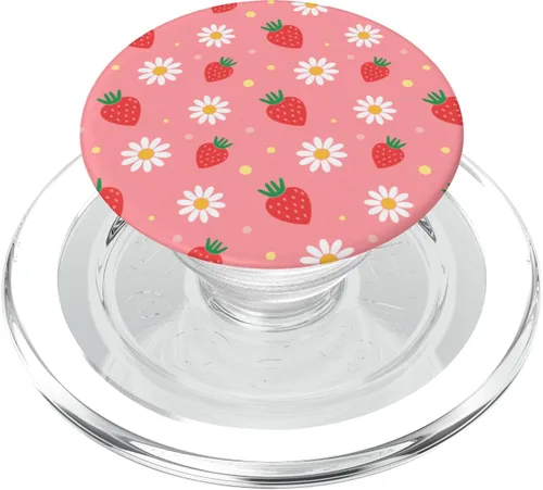 Miniatura 8 de PopSockets estéticos de color rosa fresa y margaritas blancas Kawaii Pastel PopSockets intercambiables PopGrip