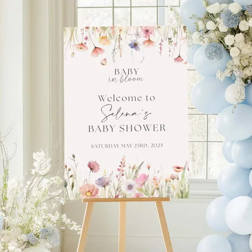 Miniatura 18 de Letrero de bienvenida personalizado para baby shower, letrero de bienvenida personalizado con lazo rosa para baby shower, póster de lazo rosa