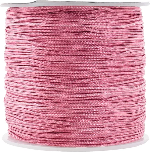 Miniatura 63 de Mandala Crafts Cordón de satén de nailon para la fabricación de joyas, 0.079 in, 55 yardas, cuerdas rojas de nailon, cordón de nudo chino para hacer