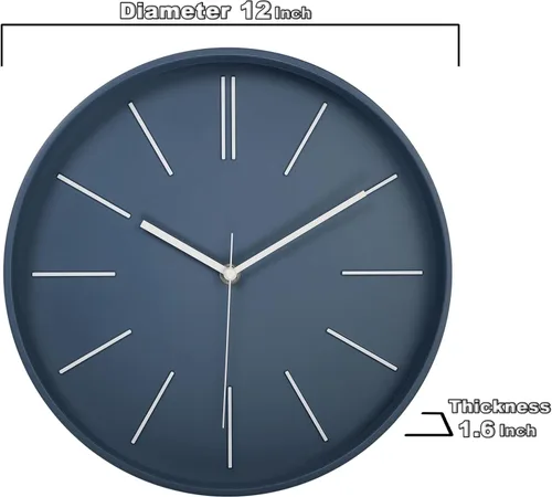 Miniatura 7 de zyzamay Reloj de pared moderno, reloj de pared 3D redondo brillante de 12 pulgadas, fácil de leer, silencioso sin tictac, funciona
