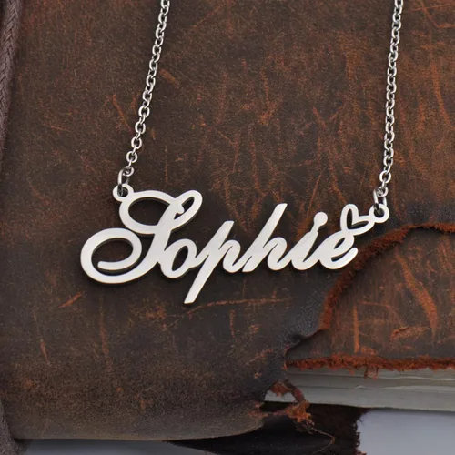 Miniatura 2 de HUAN XUN Collar personalizado con cualquier nombre para mujer en oro y plata