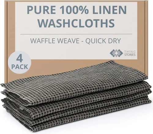 Miniatura 15 de Pure Linen - Juego de 2 toallas de baño pequeñas de 20 x 40 pulgadas de secado rápido para pieles sensibles, toallas finas para baño, toalla ligera