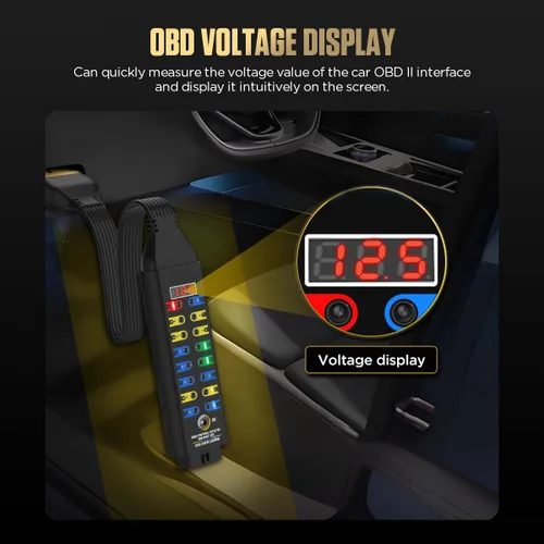 Miniatura 2 de Caja de ruptura OBD2, con pantalla de voltaje, indicador LED y detector de protocolo OBDII automotriz para detección