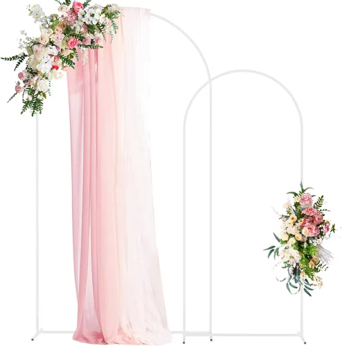 Miniatura 8 de Wokceer Soporte de Arco de Fondo para Boda 7.2 pies, Juego de Soporte de Arco de Metal Dorado de 6 pies, Set de 2 para Fiesta de Cumpleaños