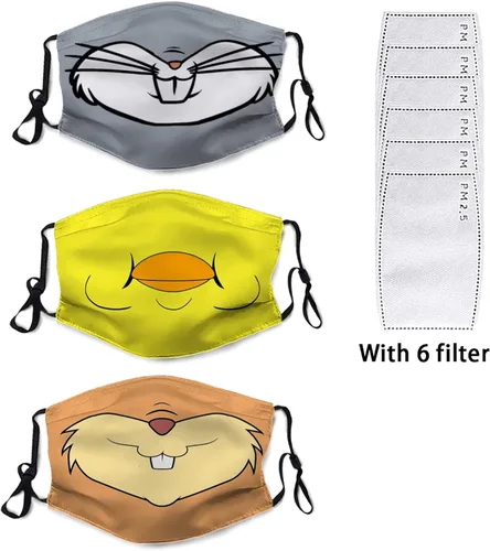 Miniatura 8 de Juego de 3 mascarillas de Navidad para hombres y mujeres, máscara de anime lavable, repetible, ajustable, para niños, adultos, pasamontañas, F