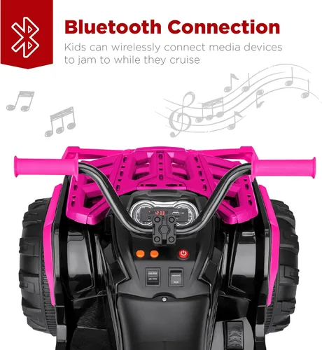 Miniatura 3 de Best Choice Products ATV Eléctrico Montable de 12V para Niños, Juguete de Carro Cuatriciclo de 4 Ruedas con Audio Bluetooth, Velocidad Máxima