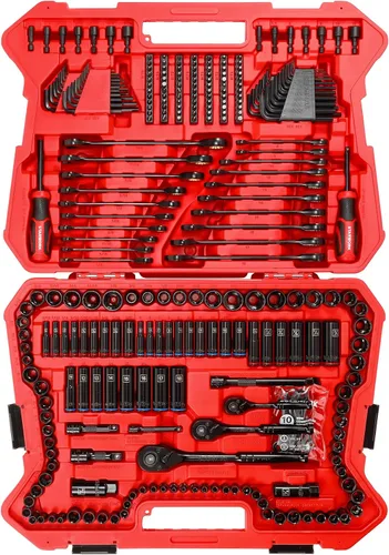 Miniatura 7 de STARWORK TRUE MECHANIC - Juego de herramientas mecánicas de 303 piezas, llave de trinquete 120T, profesional, SAE/métrica