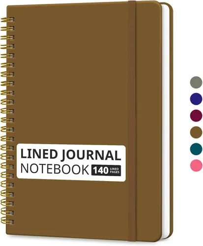 Miniatura 45 de Cuaderno rayado en espiral para mujeres y hombres, 140 páginas, cuaderno de tapa dura con rayas universitarias para trabajo y toma de notas, diarios