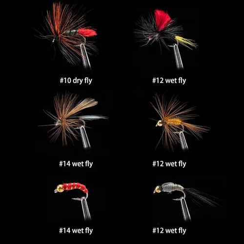 Miniatura 2 de Goture Fly Fishing Flies Kit,25pcs/30pcs/100pcs Fly Fishing Lures,Dry Flies Wet Flies Streamers Nymphs Flies, Fly Fishing Assortment Kit for Bass F