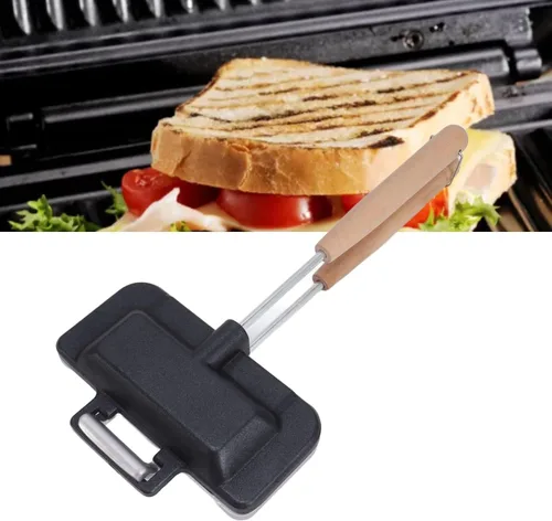 Miniatura 8 de Sartén para hornear sándwich de doble cara, sartén de doble cara, máquina de quesos a la parrilla, antiadherente, para desayunar