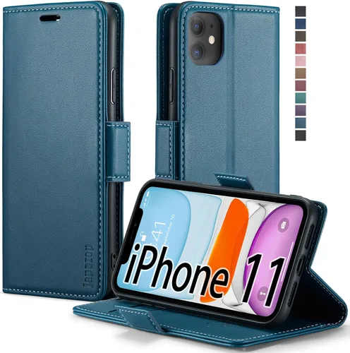 Miniatura 12 de japezop Funda compatible con iPhone 11, iPhone 11 con bloqueo RFID, soporte de tarjetero, funda de cuero con tapa para iPhone 11 de 6.1 pulgadas