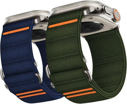 Miniatura 21 de Suitisbest Paquete de 2 correas deportivas compatibles con Apple Watch Ultra de 49mm 46mm 45mm 44mm 42mm 41mm 40mm 38mm, correa deportiva elástica