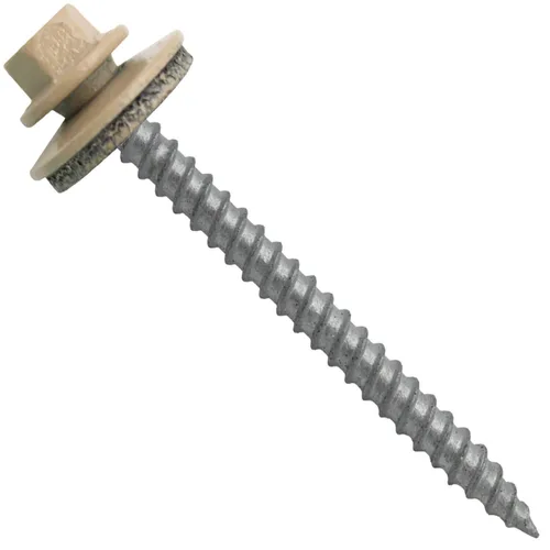 Miniatura 52 de 12 tornillos para techos de metal gris ABC de 2-1/2 pulgadas, cabezal de arandela hexagonal, arranque automático/roscado, arandela EPDM. 1 bolsa