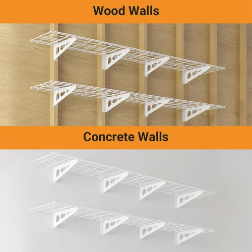 Miniatura 6 de Estantería de garaje de 1 x 6 pies, paquete de 2 estantes de pared para garaje, cocina, almacenamiento de despensa, estantería de pared de capacidad