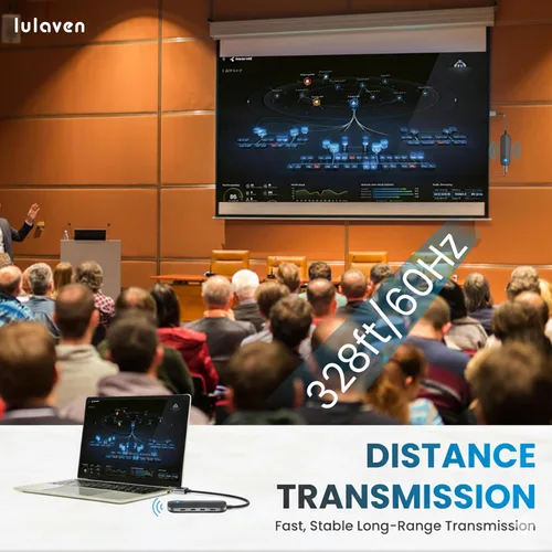 Miniatura 2 de iShare Pro Kit transmisor y receptor HDMI inalámbrico todo en uno, diseño de fibra de carbono premium, decodificación 4K 1080P 60Hz, alcance de 328