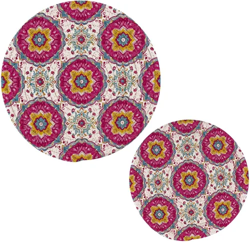 Miniatura 52 de Salvamanteles de flores de amapola otoñal para platos calientes, ollas y sartenes, salvamanteles tejidos de algodón, redondo, grande, decoración