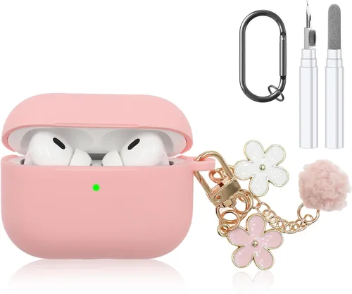 Miniatura 27 de Compatible con funda AirPods Pro 3, bonita funda protectora de silicona para Apple AirPods Pro 3 con kit de limpieza y llavero, accesorios