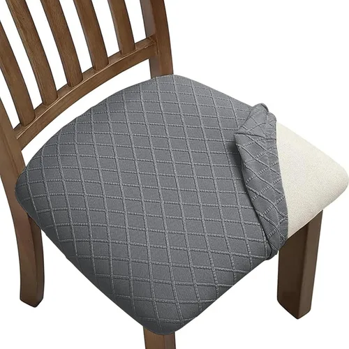 Miniatura 11 de Juego de 4 fundas elásticas para sillas de comedor, fundas para sillas de comedor con estampado floral, fundas para asientos de sillas con estampado