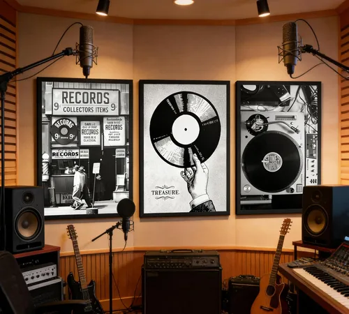 Miniatura 3 de Póster de música retro, 3 unidades, arte de pared, fotografía en blanco y negro, tienda de discos de vinilo preparados, pintura, pintura, decoración