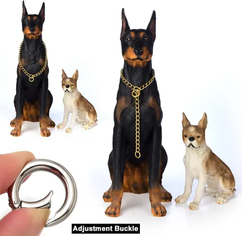 Miniatura 2 de Collar de perro dorado resistente con gancho de cierre de anillo, cadena de eslabones cubanos de 0.59 pulgadas, cadena de metal ajustable de acero