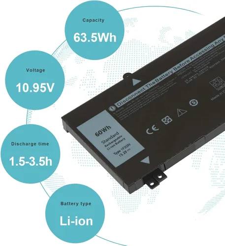 Miniatura 4 de Futurebatt 1F22N 15.2V 60Wh Nueva batería de repuesto para laptop Dell Alienware M15 M17 R1 G7 7590 7790 G5 5590-D2783W D2743B D2865B D2863W D2842W