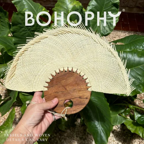 Miniatura 4 de Abanico De Mano - Abanico De Mano - Abanico De Mano - Abanico De Mano - Palma de paja bohemia, recuerdo de boda, decoración de pared, accesorios