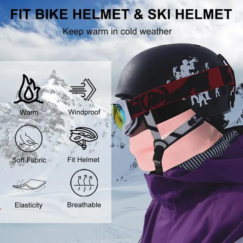 Miniatura 3 de ROCKBROS Balaclava Ski Mask for Men Cold Weather Scarf Windproof Thermal Winter Women Neck Warmer Hood for Cycling Hiking