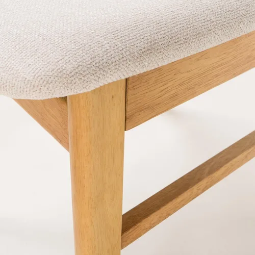 Miniatura 8 de Christopher Knight Home Lucious - Juego de comedor rectangular de patas curvas, juego de 5 piezas, roble natural y beige claro