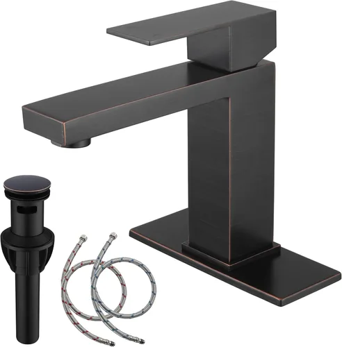 Miniatura 10 de Grifo de baño de un solo agujero, grifo de baño de acero inoxidable de níquel cepillado con tapón emergente, grifo de lavabo de baño AML-1141-BN