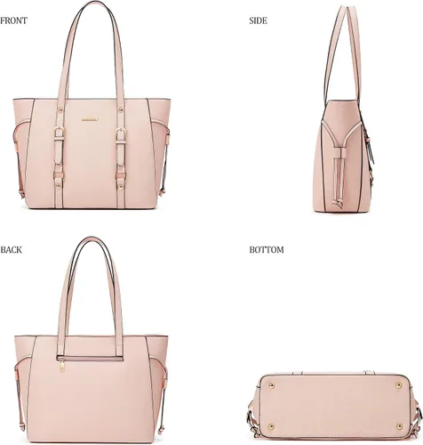 Miniatura 110 de Juego de 4 bolsas modernos para mujer de cuero sintético: bolso tote, bolso de hombro, bolso de mano y cartera.
