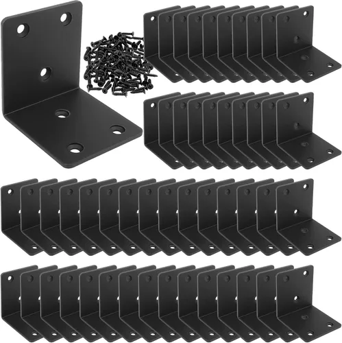 Miniatura 10 de 20 soportes en L de esquina de 1.5 x 1.5 x 1.5 pulgadas, soporte de esquina resistente para madera, soportes de ángulo recto, 1.575 in de ancho
