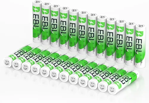 Miniatura 10 de EBL Baterías recargables AAA, 8 unidades, Ni-MH 1100mAh 1.2V Triple A baterías para controles remotos dispositivos electrónicos domésticos