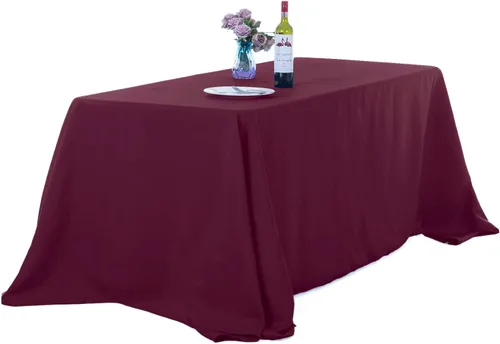 Miniatura 40 de Ascoza Paquete de 2 manteles rectangulares blancos de 60 x 84 pulgadas, tela de poliéster de 4 pies, para bodas, banquetes, restaurantes y fiestas