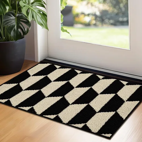 Miniatura 31 de GRANNY SAYS Tapete para puerta, de 32 x 20 pulgadas, tapete de bienvenida para exteriores, antideslizante, absorbe la suciedad para la entrada