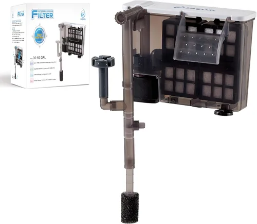 Miniatura 10 de LAQUAL Filtro de acuario con desnatador de superficie, filtro de tanque de peces pequeño de 15 a 30 galones, contacto completo y filtración de 3