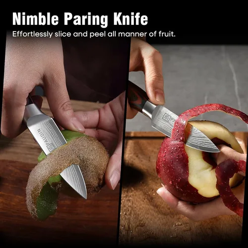 Miniatura 4 de PAUDIN Cuchillo de pelar, cuchillo de fruta de 3.5 pulgadas, cuchillo de pelar forjado de acero inoxidable de alto carbono 5Cr15Mov, cuchillo