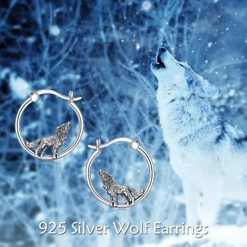 Miniatura 6 de Aretes de plata de ley 925 con diseño de animales, bonitos aretes de aro de animales, regalos de joyería para mujeres y niñas